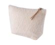 Trousse de toilette en coton au toucher doux couleur beige