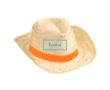 Chapeau de paille pour la publiciité couleur orange sold out