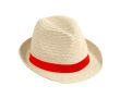 Chapeau de paille en papier unisexe couleur rouge