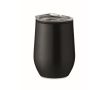 Tasse en acier à double paroi avec couvercle couleur noir