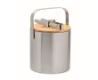 Seau à glace en inox avec couvercle et pinces couleur argenté mat