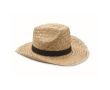 Chapeau de paille naturel en forme cow-boy couleur noir