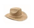 Chapeau de paille naturel en forme cow-boy couleur beige