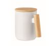 Tasse en porcelaine et en bambou couleur blanc