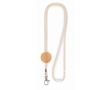 Lanyard en coton avec détail en bambou couleur beige