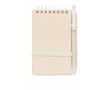 Bloc-notes recyclé avec stylo couleur blanc