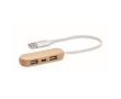 Hub USB à 3 ports dans un coffret en bois couleur bois
