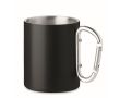 Tasse en métal avec poignée mousqueton couleur noir