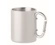 Tasse en métal avec poignée mousqueton couleur blanc