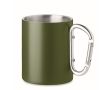 Tasse en métal avec poignée mousqueton couleur vert foncé