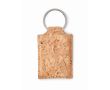 Porte-clés en liège rectangulaire couleur beige
