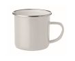 Tasse métallique émaillée vintage couleur blanc