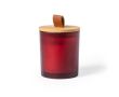 Bougie dans un pot en verre coloré
 couleur rouge