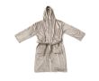 Peignoir de qualité en polaire avec capuche couleur gris
