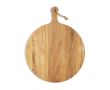 Planche à découper personnalisée ronde couleur bois