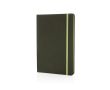 Cahier en matériaux recyclés avec élastique couleur vert foncé