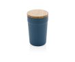 Mug promotionnel avec couvercle en bambou couleur bleu