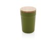Mug promotionnel avec couvercle en bambou couleur vert foncé