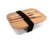 Lunch box en verre avec couvercle et couverts couleur transparent