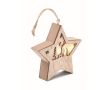 Estrella navideña de madera decorada con luz y cordón para colgar couleur bois