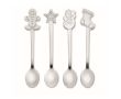 Juego de 4 cucharas de té versión navideña con caja de regalo couleur argenté mat