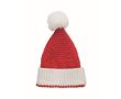 Gorro navideño de acrílico elástico suave con puño y borla couleur rouge