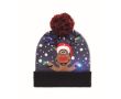 Gorro de punto navideño iluminado con 6 LED en acrílico elástico suave couleur bleu