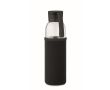 Botella de vidrio reciclado con funda y tapón antifugas 500ml couleur noir
