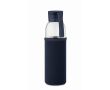 Botella de vidrio reciclado con funda y tapón antifugas 500ml couleur bleu marine