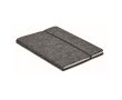 Libreta en fieltro RPET con papel reciclado A5 hojas a rayas couleur gris foncé