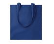 Bolsa de algodón ecológico en color con asas largas 180 g/m2 couleur bleu