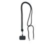 Lanyard tubular en RPET para sujetar y llevar el teléfono couleur noir