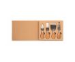 Set de 4 cuchillos para queso con mangos de madera de caucho couleur bois