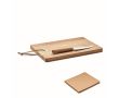 Set de tabla para quesos de madera de acacia con cuchillo couleur bois