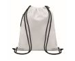 Mochilas de cuerdas gruesas en poliéster RPET con bolsillo con cremallera couleur blanc