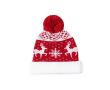 Bonnet en polyester avec motif de Noël original et pompon couleur rouge