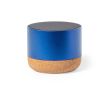 Enceinte en alu recyclé avec base liège et puissance de 3W couleur bleu