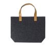 Sac en feutre recyclé avec poignées en cuir synthétique couleur gris