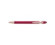 Stylo stylet métallique avec détails en or rose, mine bleue couleur rouge