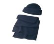 Ensemble polaire bonnet et écharpe en polyester 200 g/m² couleur bleu