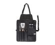 Tablier en nylon avec 6 outils barbecue en acier inoxydable couleur noir