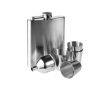 Flasque 220 ml en acier inoxydable, 4 verres et 1 entonnoir couleur argenté