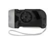 Lampe de poche dynamo en plastique, 2 LED, piles incluses couleur noir