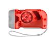 Lampe de poche dynamo en plastique, 2 LED, piles incluses couleur rouge