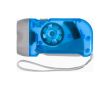 Lampe de poche dynamo en plastique, 2 LED, piles incluses couleur bleu