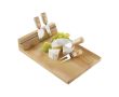 Planche à fromage en bois, bande magnétique et 4 ustensiles couleur marron