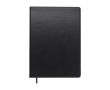 Carnet A4 à couverture en similicuir noire et pages lignées couleur noir