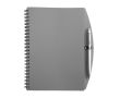 Carnet à couverture rigide et stylo assorti A5 pages lignées couleur gris