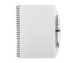 Carnet à couverture rigide et stylo assorti A5 pages lignées couleur blanc