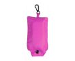 Sac à provisions pliable en polyester 190T avec mousqueton couleur rose